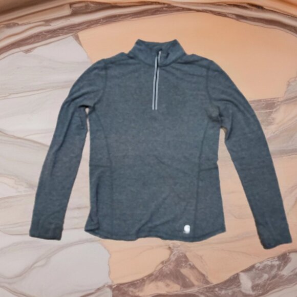 Carhartt Tops - Carhartt Shirt Womens Small Long Sleeve Work 1/4 Zip Gray Fitted Thumb Holds